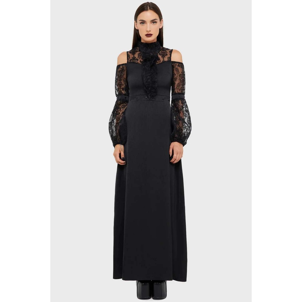 Killstar isabeus curse burnout black maxi dress